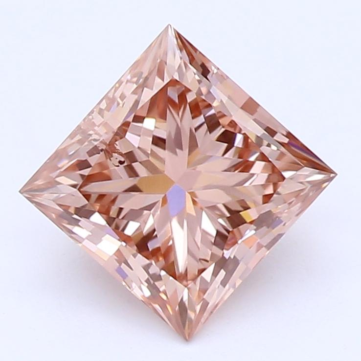 0.91 CT Fancy Brown Pink Princess Cut Lab Grown Diamond – SI2 Clarity