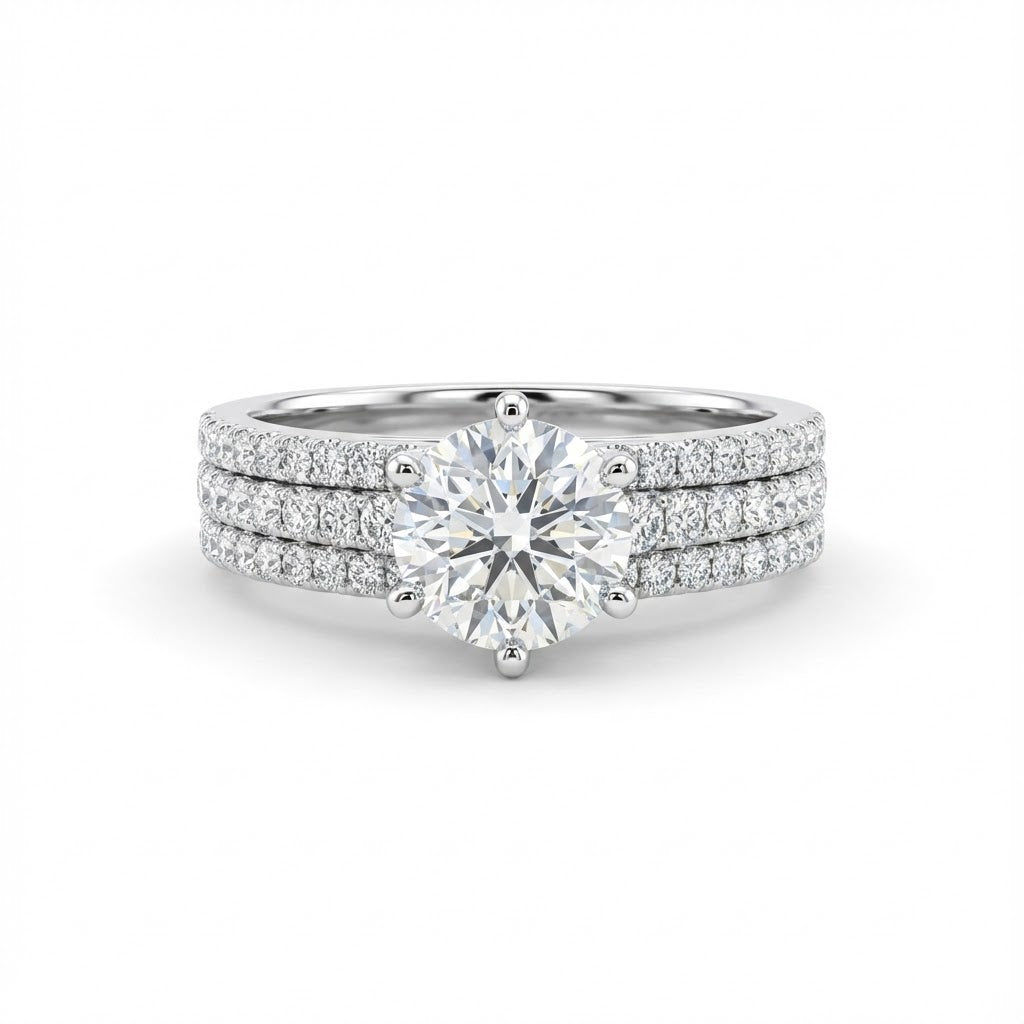 TRUE ROMANCE ||| 14/WG ENGAGEMENT SEMI-MOUNT PAVE SHANK ||| .68 TW RD/DIAMONDS