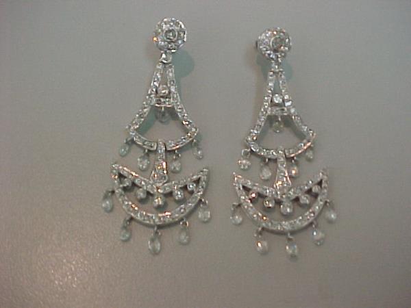 Briolette Diamond Earrings in Platinum 10.60cttw