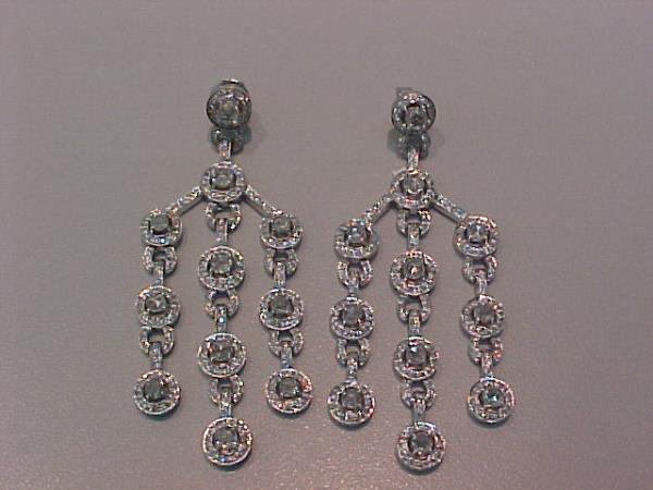 Rose Cut Diamond Earrings in Platinum 8.82cttw
