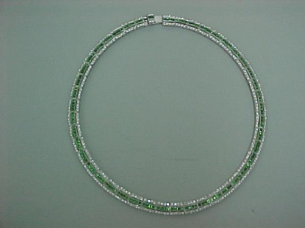 18K Tsavorite and Diamond Necklace 13.25ct + 11.05ct