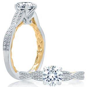 A.Jaffe “Art Deco Collection” Twist Design Diamond Engagement Ring