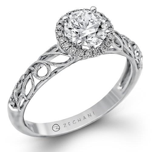 “Nature Lover Collection” Halo Diamond Engagement Ring