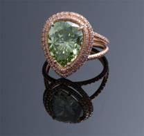 Vintage Fancy Grayish; Yellowish; Green diamond “beautiful green” = 5.01ct ||| Fancy pink melee = .64 |||  |||  |||  |||  |||