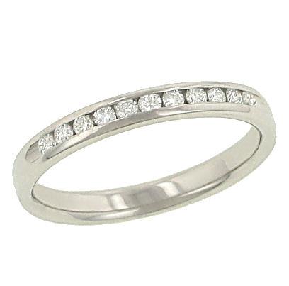 Ladies Diamond Band ||| 11 Stone Round Channel Set .19cttw ||| Metal: Palladium ||| Size: 2.5 MM (W) ||| Diamond Wght: 0.19 ||| Color: GH ||| Clarity: SI |||  ||| 109739 |||   |||