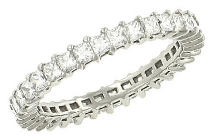Ladies Diamond Band ||| Shared prong Princess Cut Eternity band ||| Metal: Platinum ||| Size: 3 MM (W) ||| Diamond Wght: 1.50cttw ||| Color: FG ||| Clarity: SIVS |||  ||| 54244