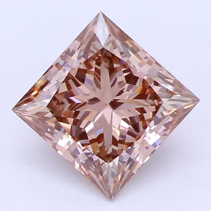 0.90 CT Fancy Brown Pink Princess Cut Lab Grown Diamond – VS1 Clarity