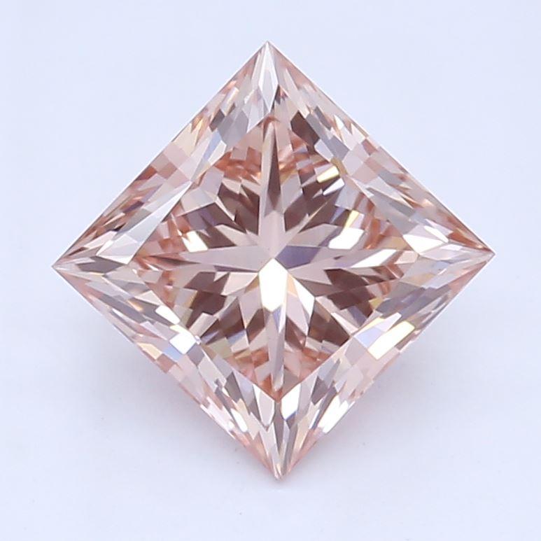 0.80 CT Fancy Brown Pink Princess Cut Lab Grown Diamond – VS1 Clarity