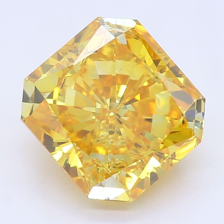 1.26 CT Fancy Vivid Orangy Yellow Radiant Cut Lab Grown Diamond – I2 Clarity