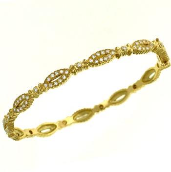 Ladies ''Small Vanity'' Pave Diamond Fluted Bangle Diamond .60cttw |||  |||  ||| 