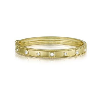 “New Signature Collection” Stackable Satin Diamond Bangle Bracelet 0.36cttw