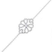 Adjustable Cable Link Lace Design Diamond Bracelet 0.21cttw