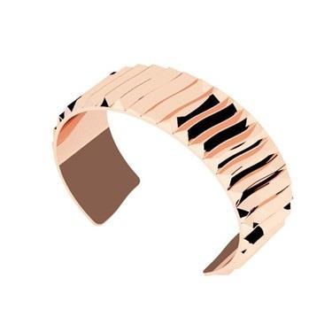 “Sahara” 24K Rose Gold Plated Fluted Cuff Bangle Bracelet