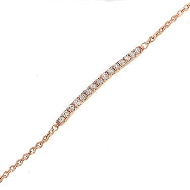 Adjustable Cable Link Diamond Bar Bracelet 0.09cttw