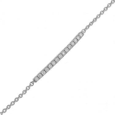 14K White Gold Adjustable Cable Link Diamond Bracelet 0.10cttw