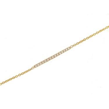 14K Yellow Gold Adjustable Cable Link Diamond Bracelet 0.10cttw