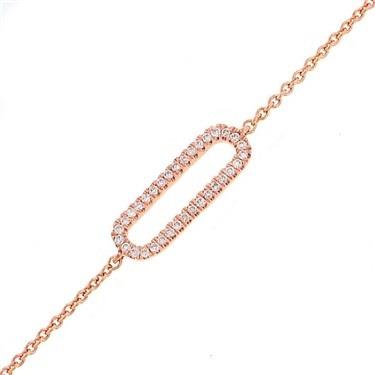 14K Rose Gold Adjustable Cable Link Diamond Bracelet 0.10cttw