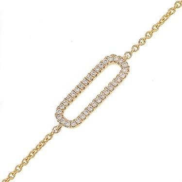 14K Yellow Gold Adjustable Cable Link Diamond Bracelet 0.11cttw