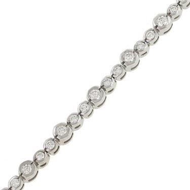 14K Gold Bezel Set Diamond Tennis Bracelet 2.00cttw