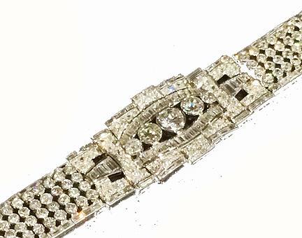 Platinum Art Deco Diamond Bracelet, Circa 1940s