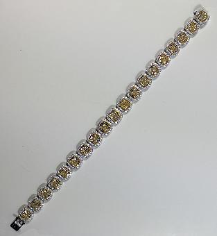 18K White and Yellow Gold Bracelet with Yellow Diamonds 20.13cttw