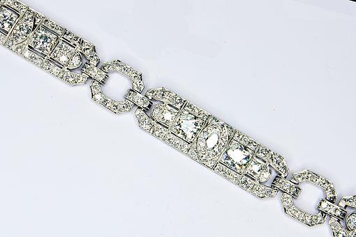 Platinum Art Deco Diamond Bracelet, Circa 1930