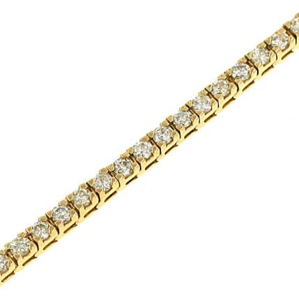 14K Yellow Gold 4-Prong Diamond Tennis Bracelet 2.00cttw