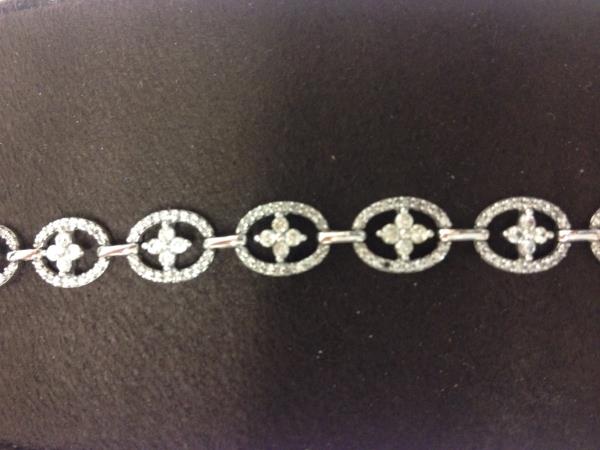 14K White Gold Prong Set Diamond Bracelet 3.00cttw