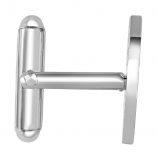 “Maps” Round Design Map Cuff Links 18.30mm Sterling Silver Round Shape Map Cufflinks with Round Shape Diamond Accent Diamond 0.004-0.008cttw