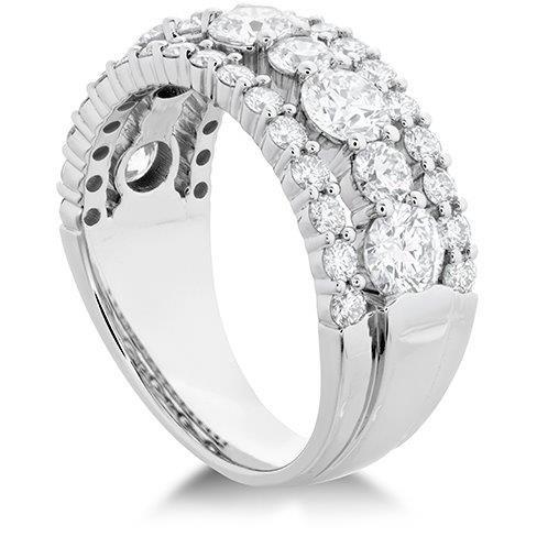 14K White Gold 7 Row Pave Diamond Band 2.00cttw