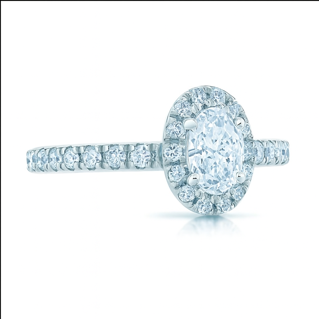 Diamond Engagement Ring in 14K White Gold with 0.22 ct Total Diamond Weight for a Round Center Stone (Center Stone Not Included)