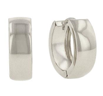 14k White Gold Polished Hoop Earrings 0.60in