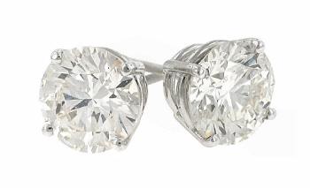 8.02cttw Round Brilliant Cut Diamond Stud Earrings in 14K White Gold EGL USA Certified – H–I Color, I1 Clarity