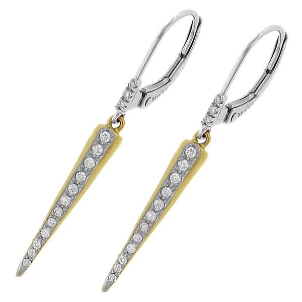 Graduated Pavé Diamond Stiletto Dangle Earrings in 14K Gold (.25cttw Total – Diamonds)