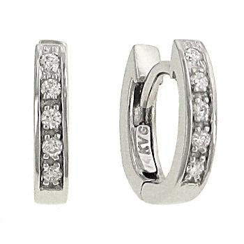14K Gold Pavé Diamond Hinged Hoop Earrings (.10cttw Total – Diamonds)