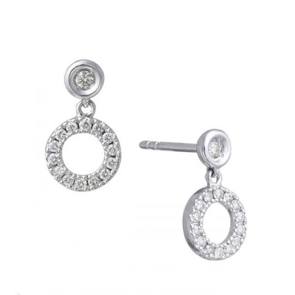 Dimodolo 14K White Gold “Eterno” Pavé Diamond Dangle Earrings (.33cttw Total – Diamonds)