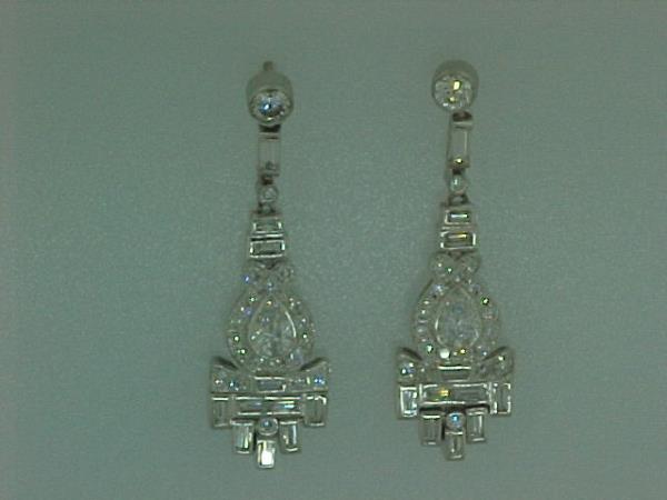 Platinum Diamond Earring  ||| 2.63 cttw Diamond Rd Ps Bug