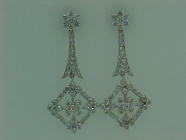 18KW Diamond Earring ||| 3.01 cttw Diamon