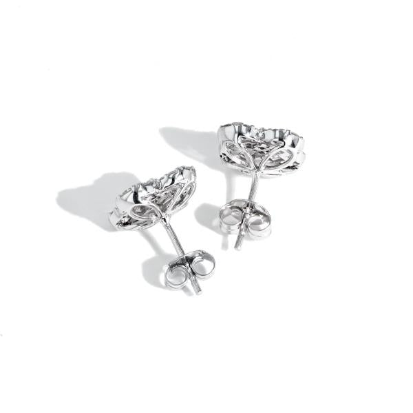 14K White Gold Diamond Clover Stud Earrings 1.30cttw (G–I/I1)