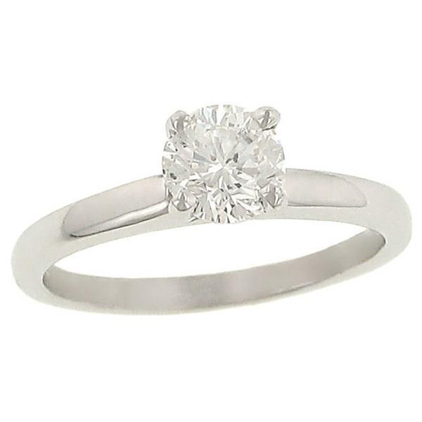 14K White Gold Round Diamond Solitaire Ring – 0.78 ct (F–G / SI3, EGL USA Certified)
