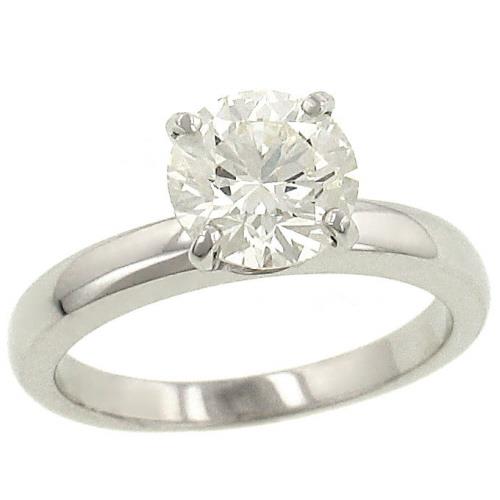Ladies 14K White Gold 4-Prong Classic Solitaire Engagement Ring – 1.76 ct Round Brilliant (EGL USA Certified)