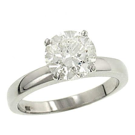 Ladies 14K White Gold 4-Prong Classic Solitaire Diamond Engagement Ring – 2.06 ct Round Brilliant (EGL USA Certified)
