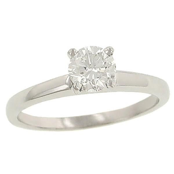 Ladies 14K White Gold 4-Prong Classic Solitaire Diamond Engagement Ring – 0.65 ct Round Brilliant (EGL USA Certified)