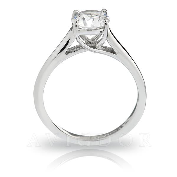 Diamond Engagement Ring in 18K White Gold (Platinum Available by Request)