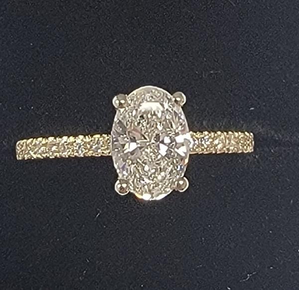 Diamond Engagement Ring in 14K Yellow Gold with 1.54 ct Total Diamond Weight and 1.21 ct G SI2 Center Diamond