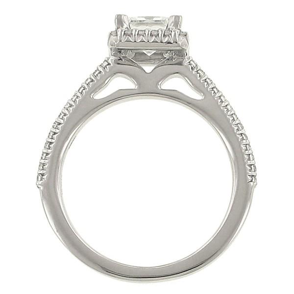 18k White Gold Diamond Square Halo Style Diamond .24cttw (Center Stone Not Included) ||| 137768