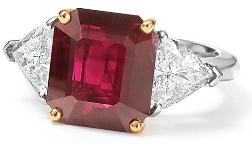 Platinum Ladies Ring ||| Emerald Cut Ruby 7.09 ||| 2 Trillion Diamonds 2.07 CTTW