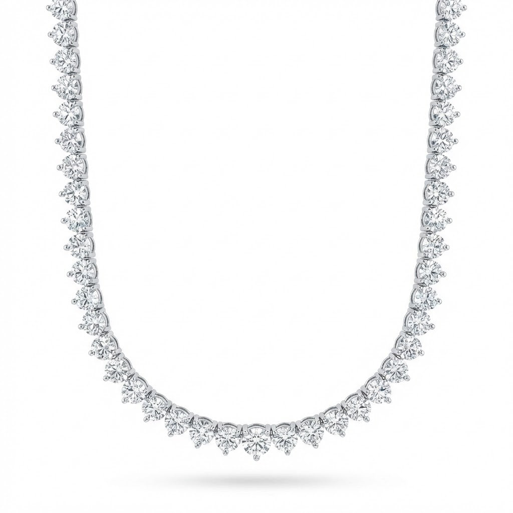 Lab Grown Diamond Riviera Necklace in 14k White Gold G Color VS2 Clarity