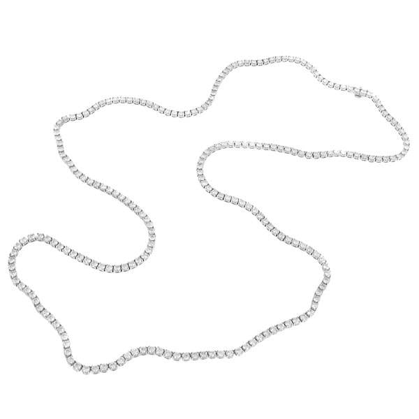 25.01ct Diamond Opera Necklace in 14K White Gold – 33 Inch Length