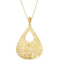 Ladies Teardrop Wire Pendant on 18'' Cable Link Chain – 3.94g